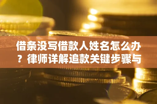 北京借条没写借款人姓名怎么办？律师详解追款关键步骤与证据链构建