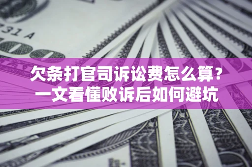 北京欠条打官司诉讼费怎么算？一文看懂败诉后如何避坑